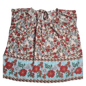 3243 Lauren Conrad Floral‎ Pleat Neck Blouse 2XL